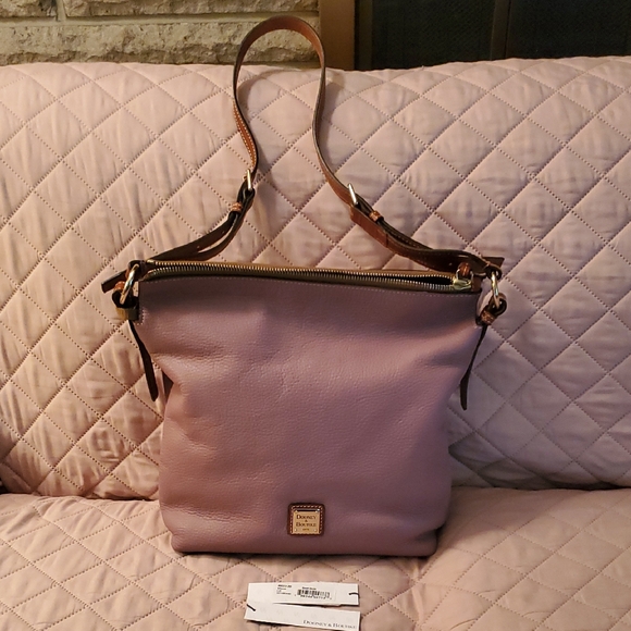 Dooney & Bourke Mauve Small Dixon Leather Shoulder Bag - Picture 1 of 14